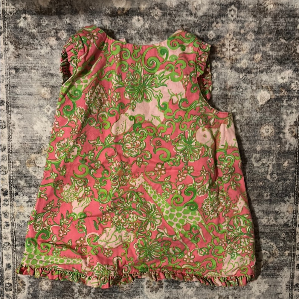 Lilly Pulitzer Pink and Green Kids Casual Dress with matching bottom